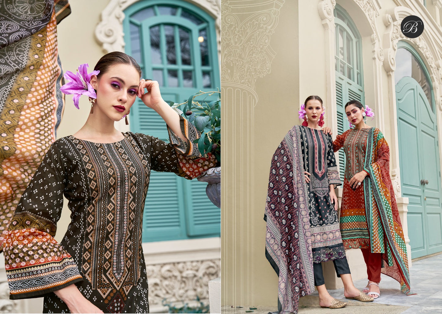 Scarlette Belliza Designer Studio Cotton Karachi Salwar Suits Wholesale Price
