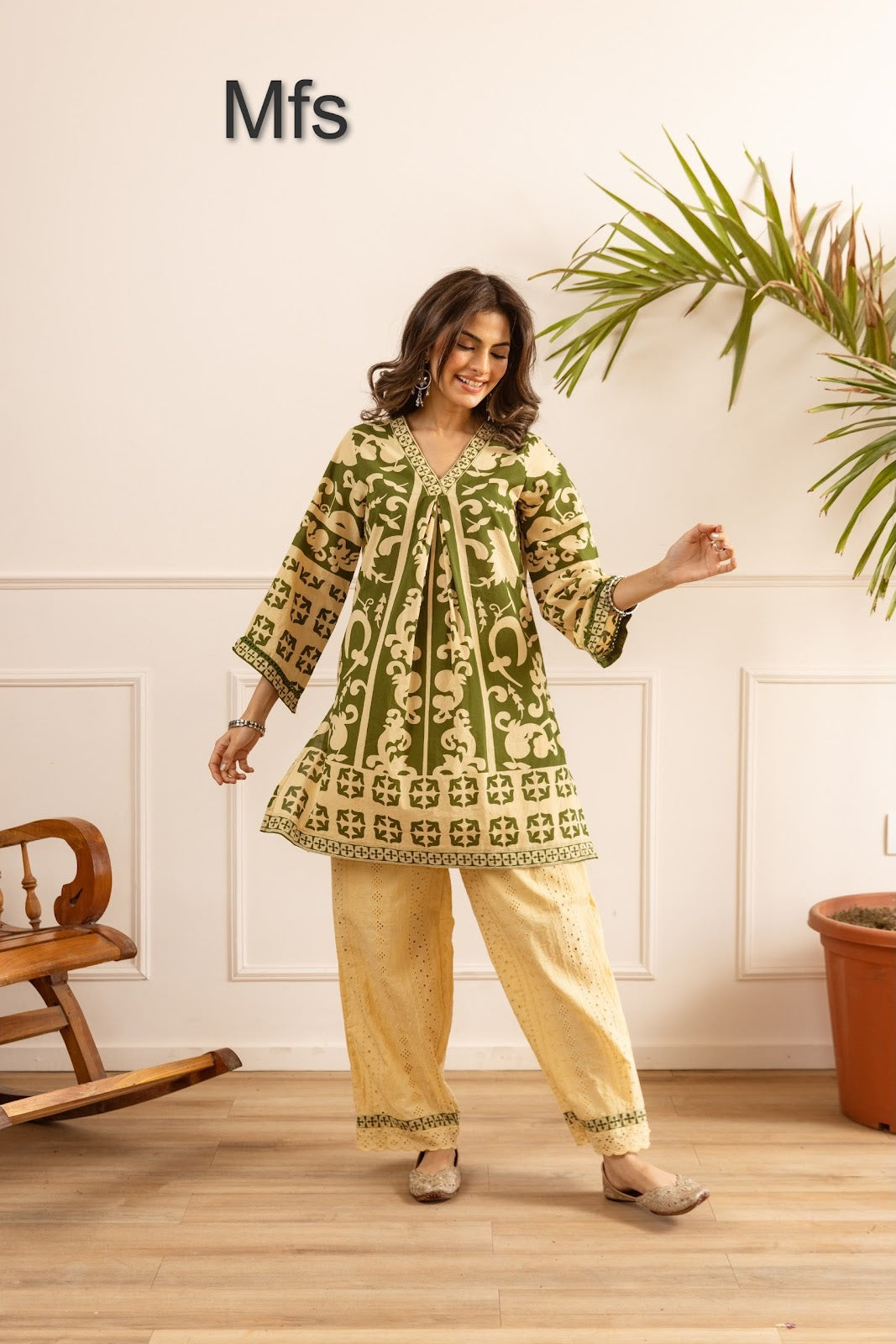 Schiffli 1209 Mfs Cotton Co Ord Set Wholesaler India