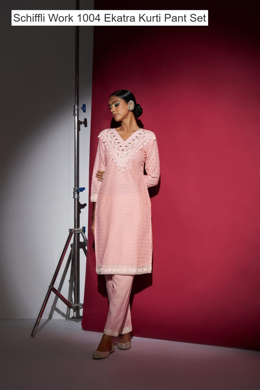 Schiffli Work 1004 Ekatra Cotton Kurti Pant Set Wholesaler Gujarat