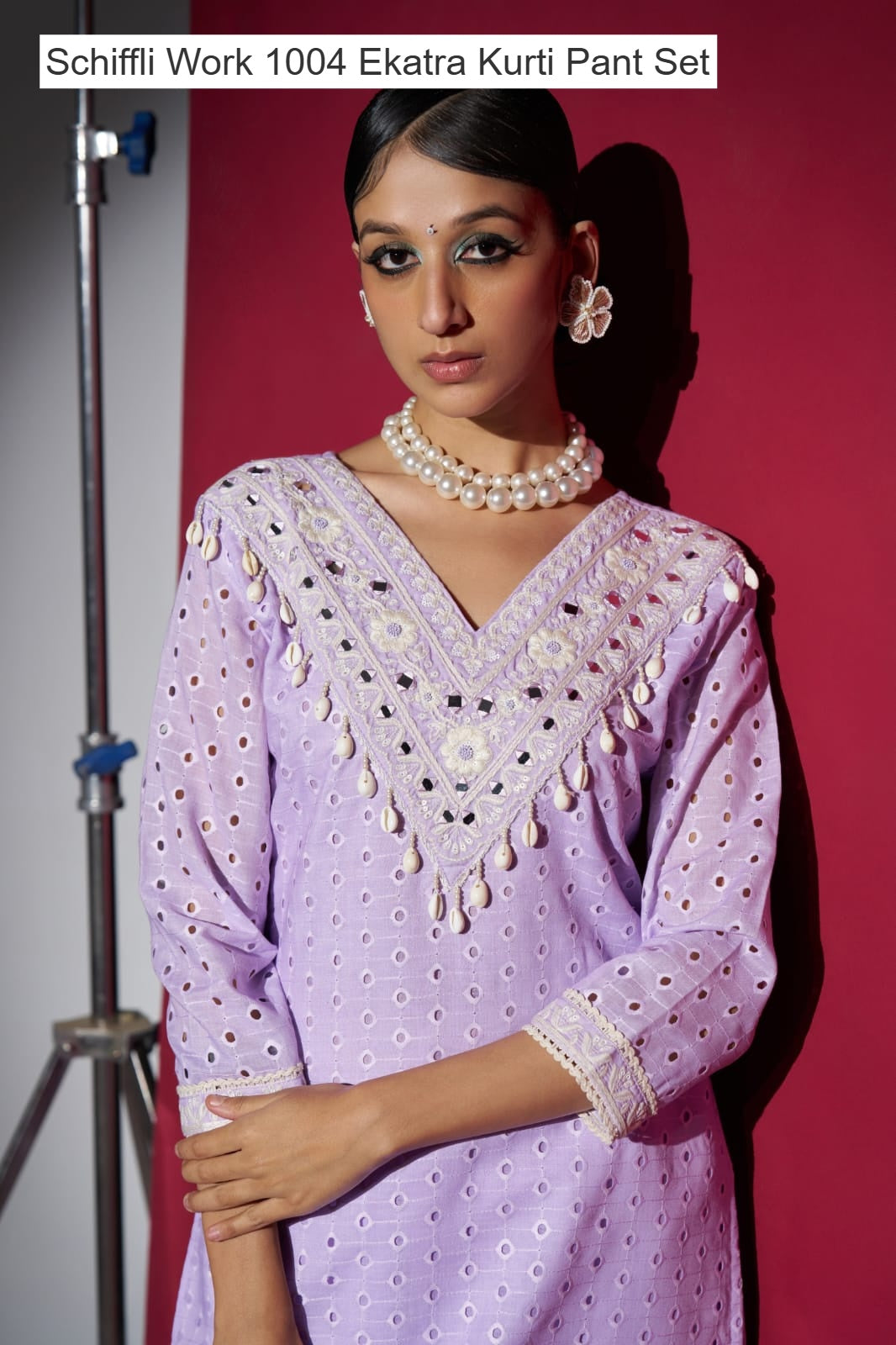 Schiffli Work 1004 Ekatra Cotton Kurti Pant Set Wholesaler Gujarat