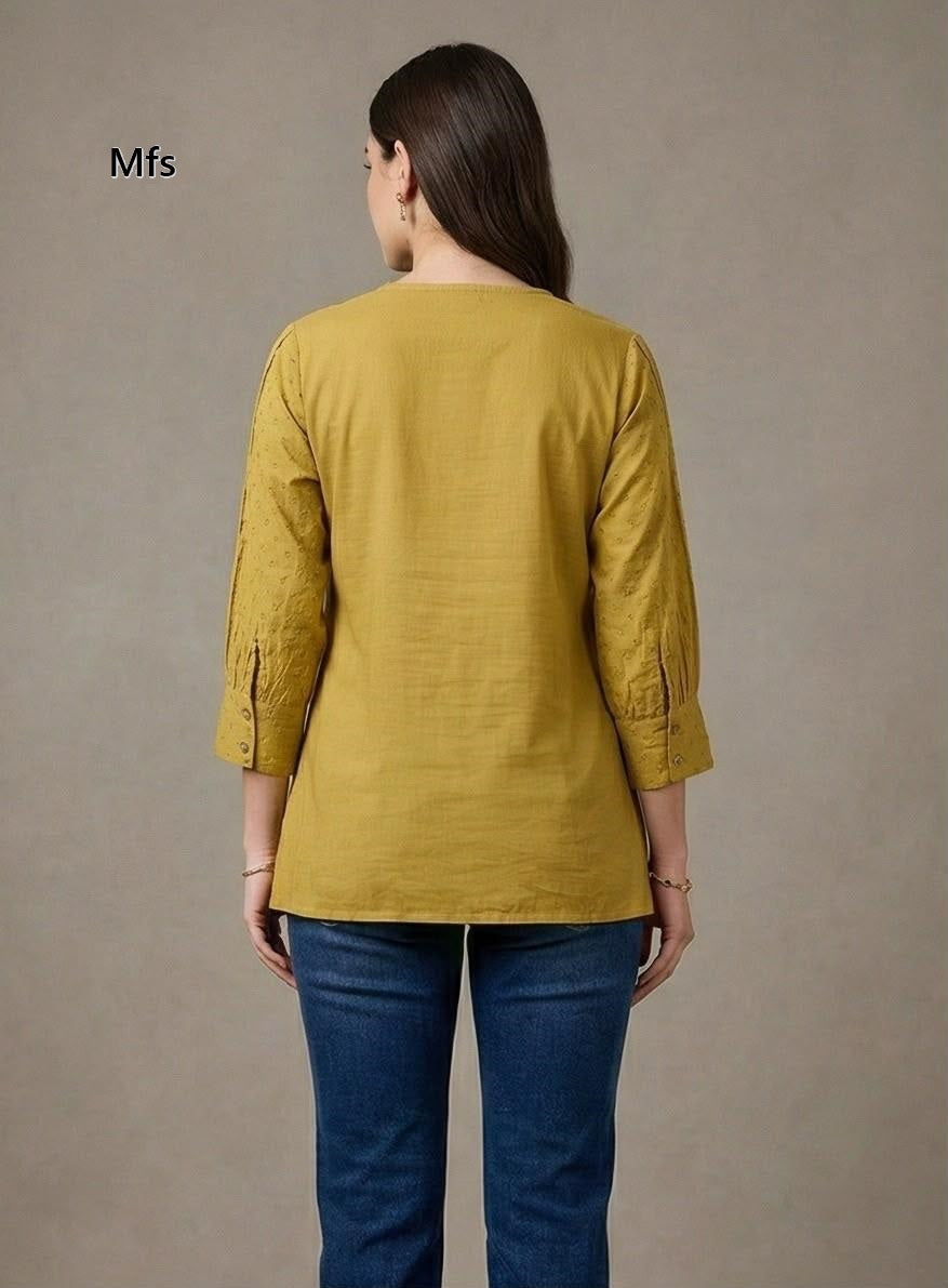 Schiffli Work 1506 Mfs Cotton Women Shirts Wholesaler Gujarat