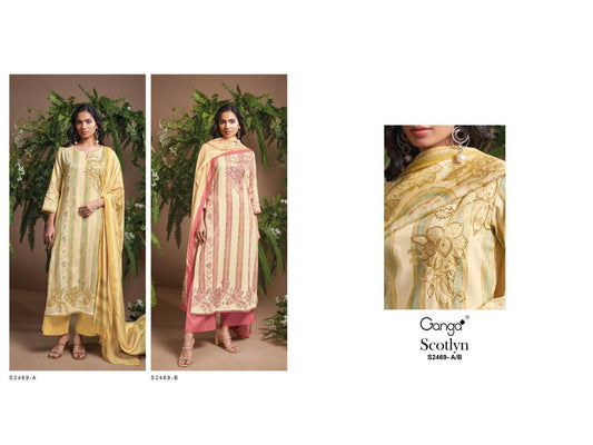 Scotlyn 2469 Ganga Cotton Silk Plazzo Style Suits