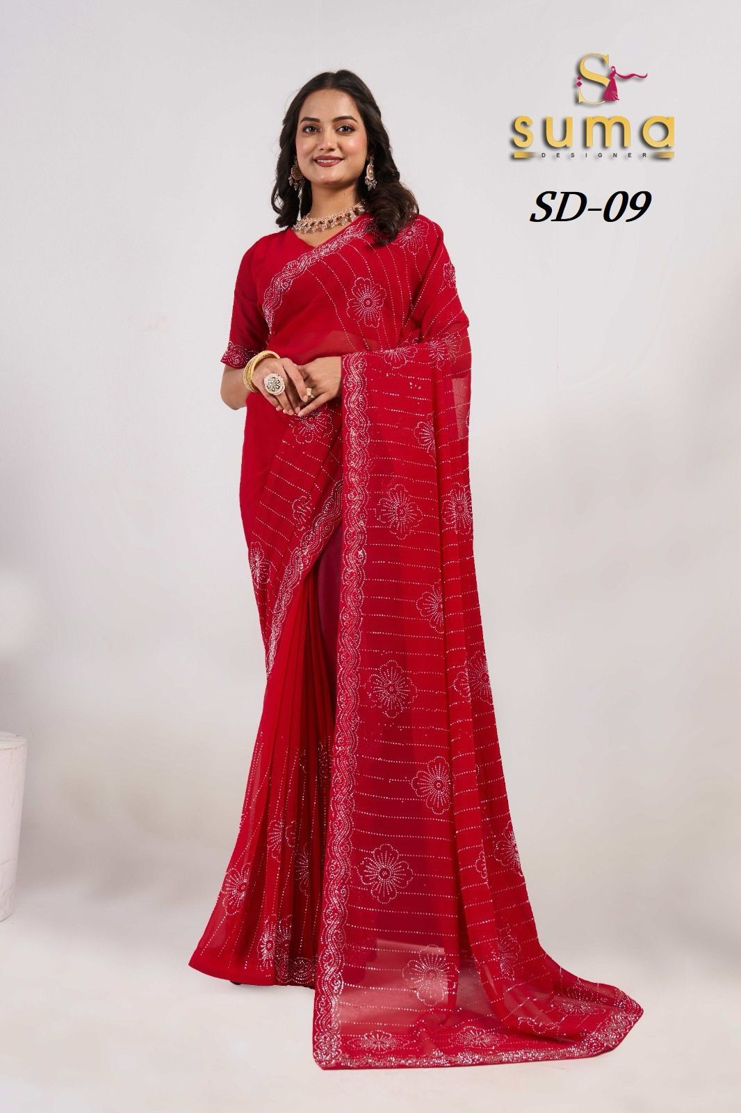 Sd 01 To Sd 011 Suma Designer Swarovski Sarees Wholesaler Gujarat