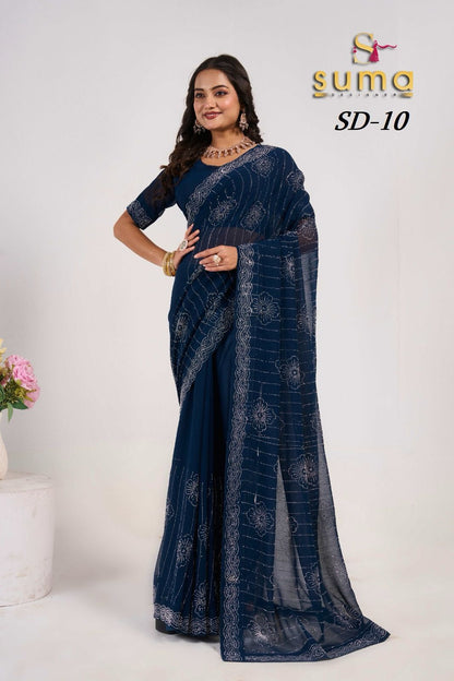 Sd 01 To Sd 011 Suma Designer Swarovski Sarees Wholesaler Gujarat