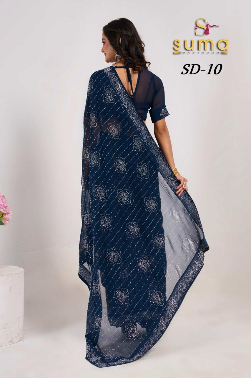 Sd 01 To Sd 011 Suma Designer Swarovski Sarees Wholesaler Gujarat