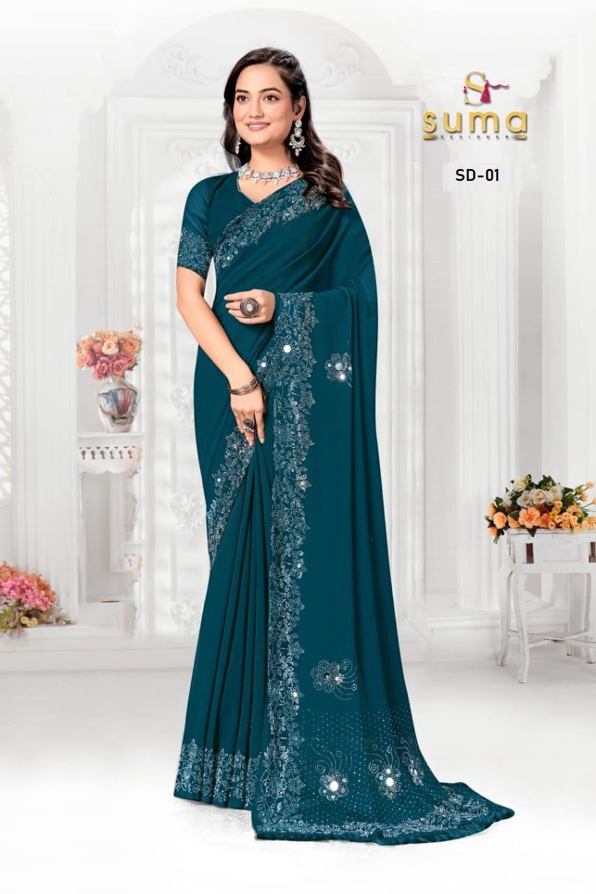 Sd 01 To Sd 011 Suma Designer Swarovski Sarees Wholesaler Gujarat
