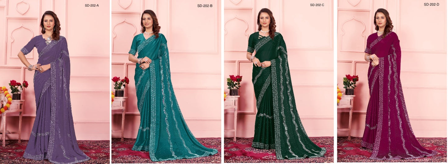 Sd-202 Suma Designer Black Rangoli Sarees