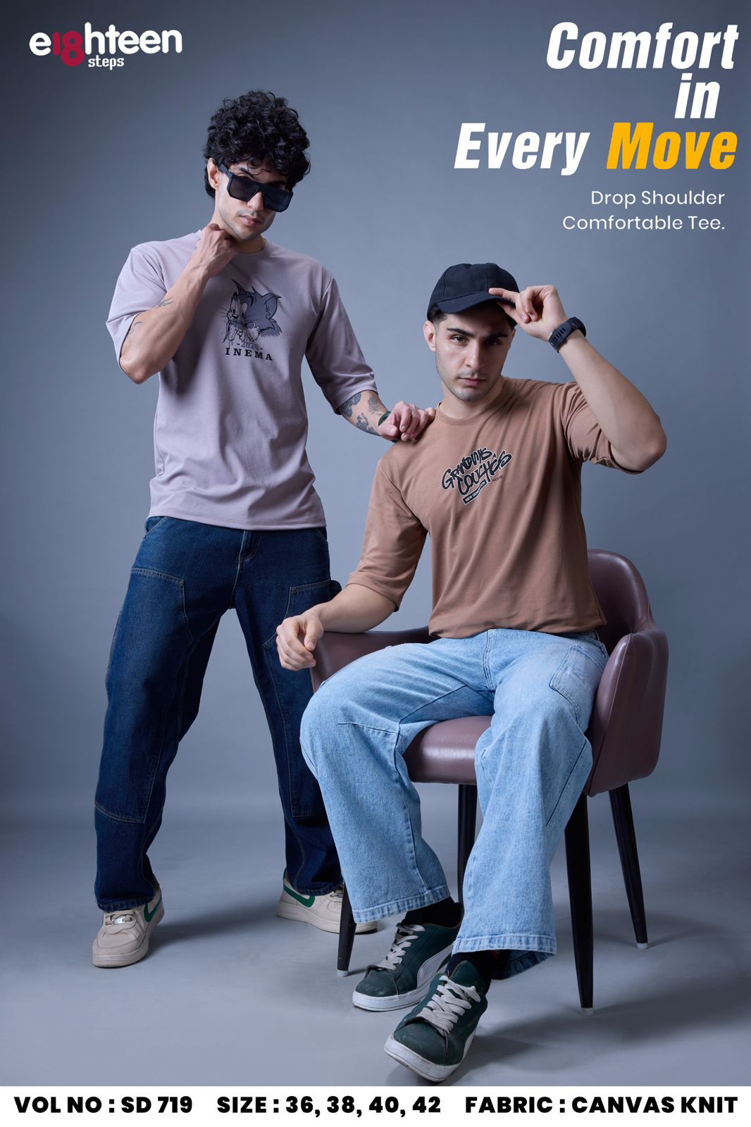 Sd 719 Oversized Eighteen Steps Knit Mens Tshirts Wholesaler Ahmedabad