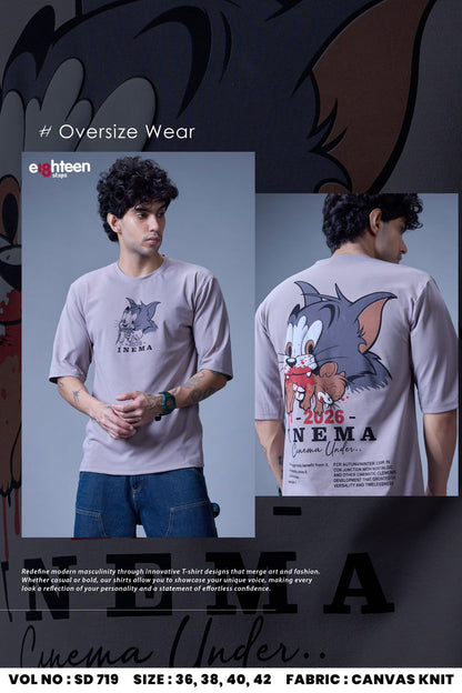Sd 719 Oversized Eighteen Steps Knit Mens Tshirts Wholesaler Ahmedabad