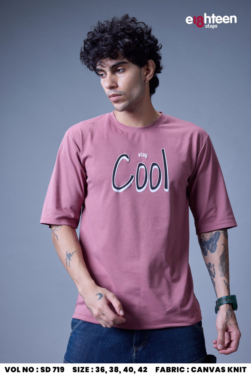 Sd 719 Oversized Eighteen Steps Knit Mens Tshirts Wholesaler Ahmedabad