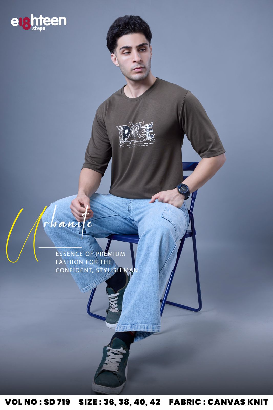 Sd 719 Oversized Eighteen Steps Knit Mens Tshirts Wholesaler Ahmedabad
