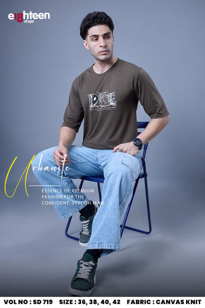 Sd 719 Oversized Eighteen Steps Knit Mens Tshirts Wholesaler Ahmedabad