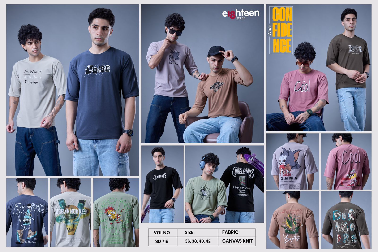 Sd 719 Oversized Eighteen Steps Knit Mens Tshirts Wholesaler Ahmedabad