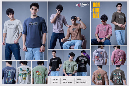 Sd 719 Oversized Eighteen Steps Knit Mens Tshirts Wholesaler Ahmedabad