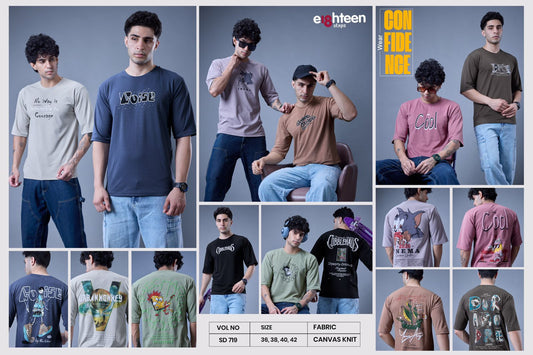Sd 719 Oversized Eighteen Steps Knit Mens Tshirts Wholesaler Ahmedabad