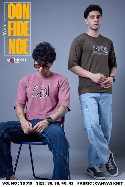 Sd 719 Oversized Eighteen Steps Knit Mens Tshirts Wholesaler Ahmedabad