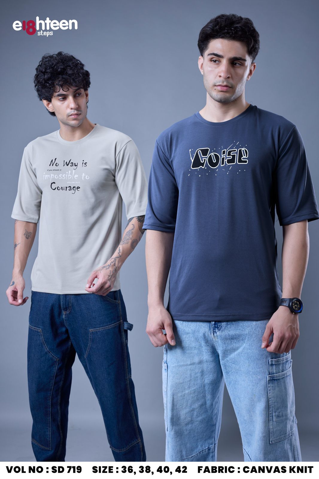 Sd 719 Oversized Eighteen Steps Knit Mens Tshirts Wholesaler Ahmedabad