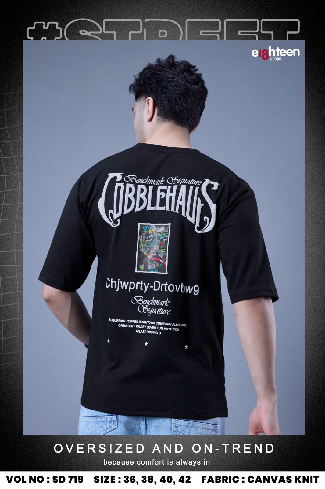 Sd 719 Oversized Eighteen Steps Knit Mens Tshirts Wholesaler Ahmedabad