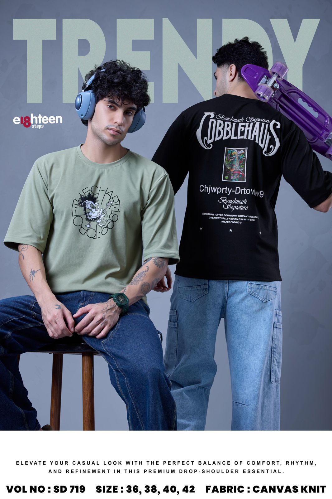 Sd 719 Oversized Eighteen Steps Knit Mens Tshirts Wholesaler Ahmedabad