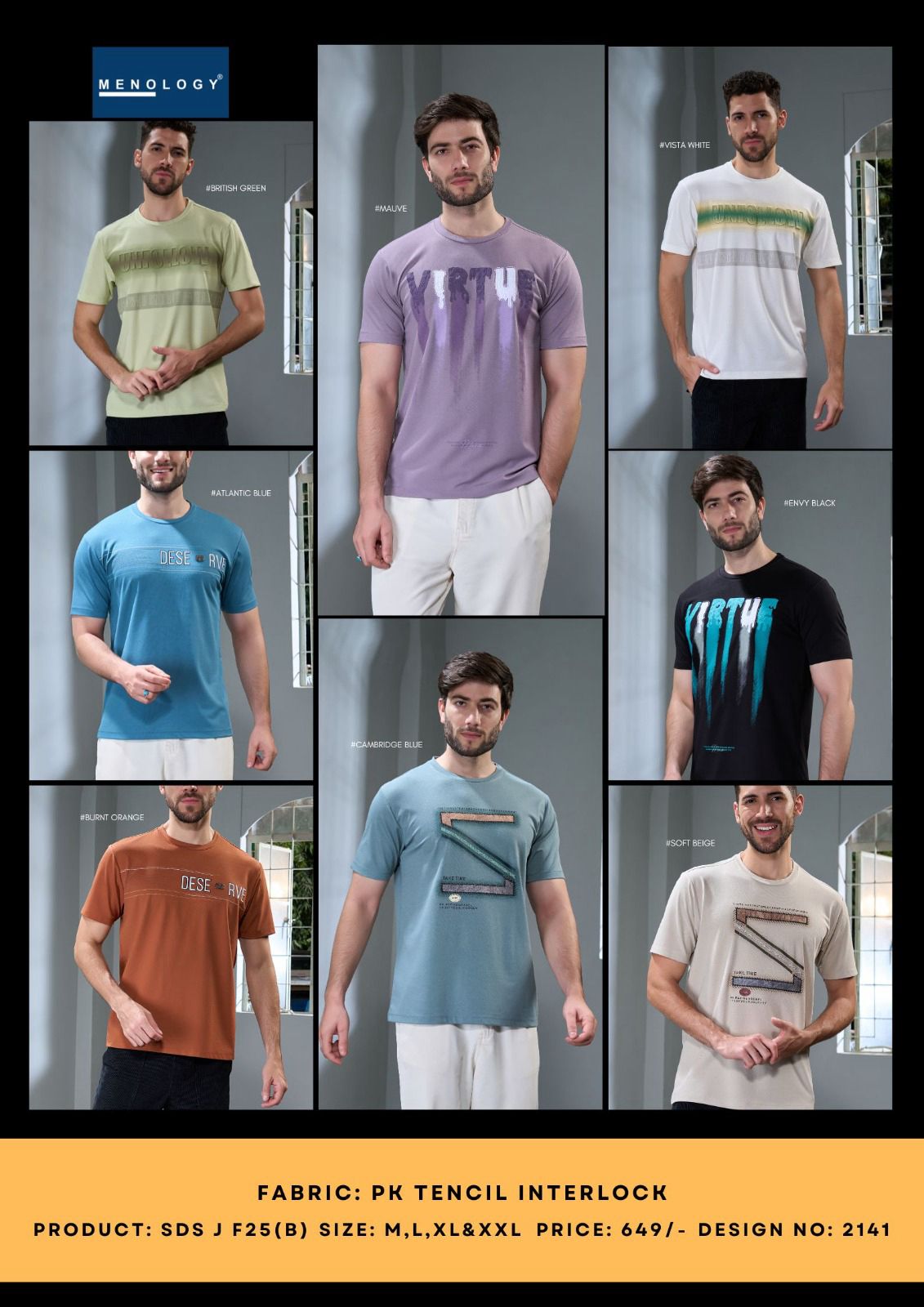 Sds J F25 B Menology Tencil Mens Tshirts Supplier India