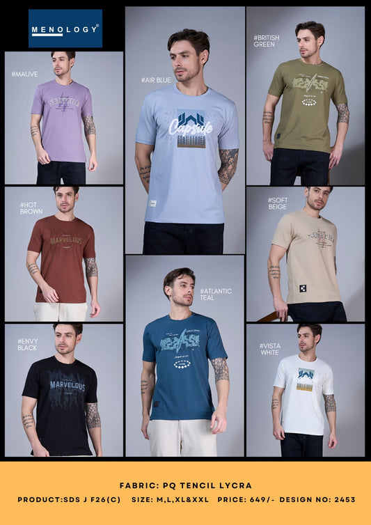 Sds J F26 C Dn 2453 Menology Tencil Lycra Mens Tshirts Wholesale Rate