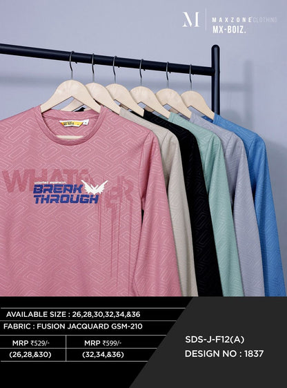 Sds J F 12 A Maxzone Clothing Jacquard Boys Tshirt Exporter Ahmedabad