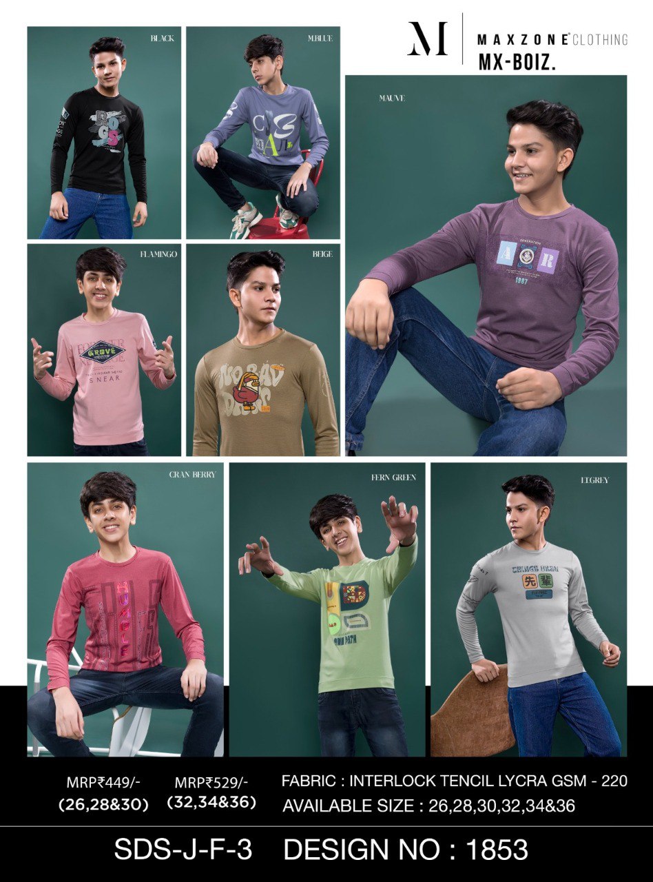 Sds J F 3 Dno 1853 Maxzone Clothing Tencil Lycra Boys Tshirt Supplier Ahmedabad