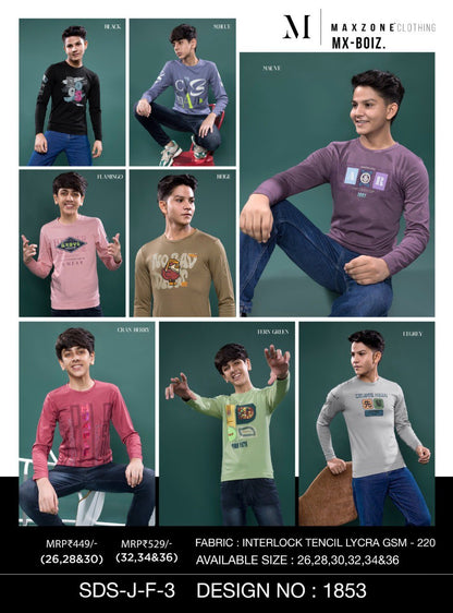 Sds J F 3 Dno 1853 Maxzone Clothing Tencil Lycra Boys Tshirt Supplier Ahmedabad