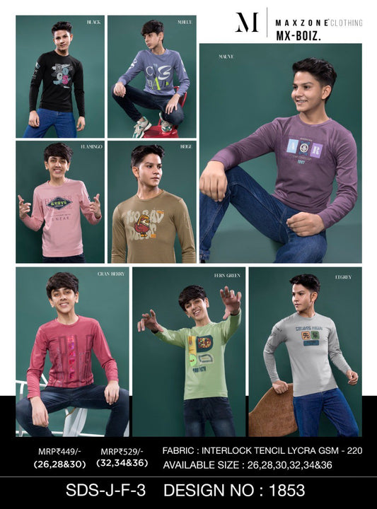 Sds J F 3 Dno 1853 Maxzone Clothing Tencil Lycra Boys Tshirt Supplier Ahmedabad