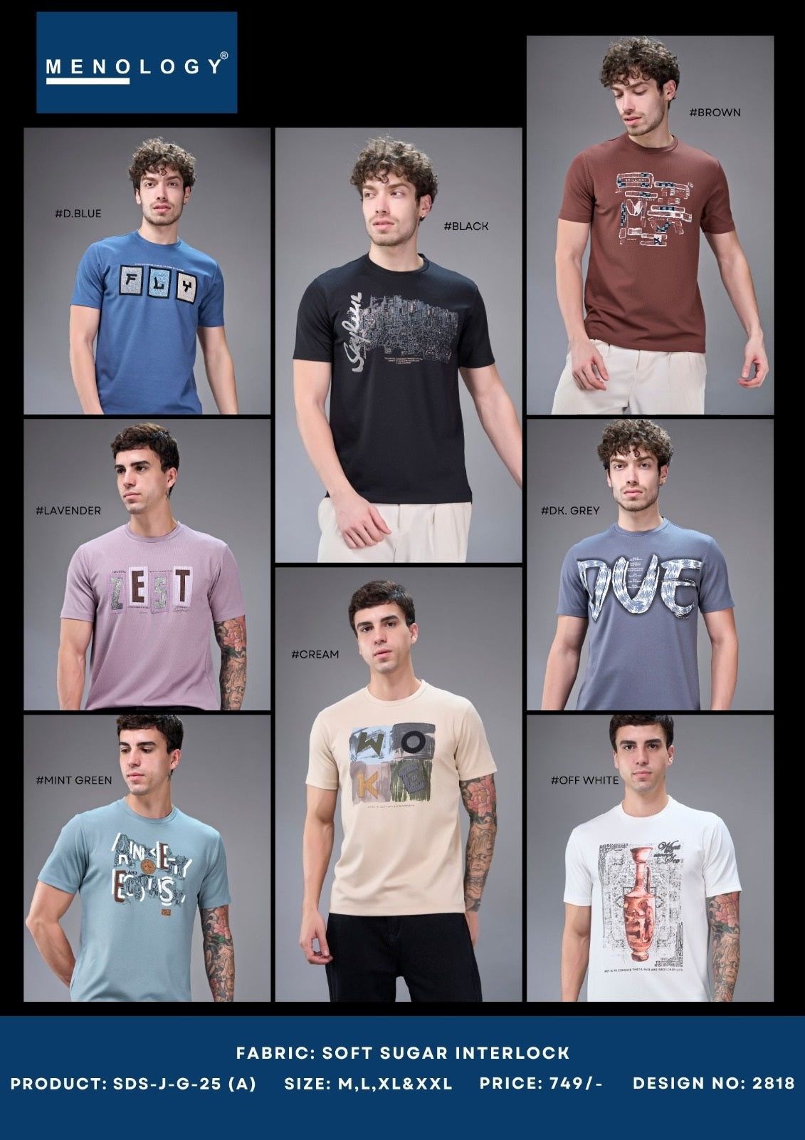 Sds J G25 A Dn 2818 Menology Mens Tshirts Wholesaler