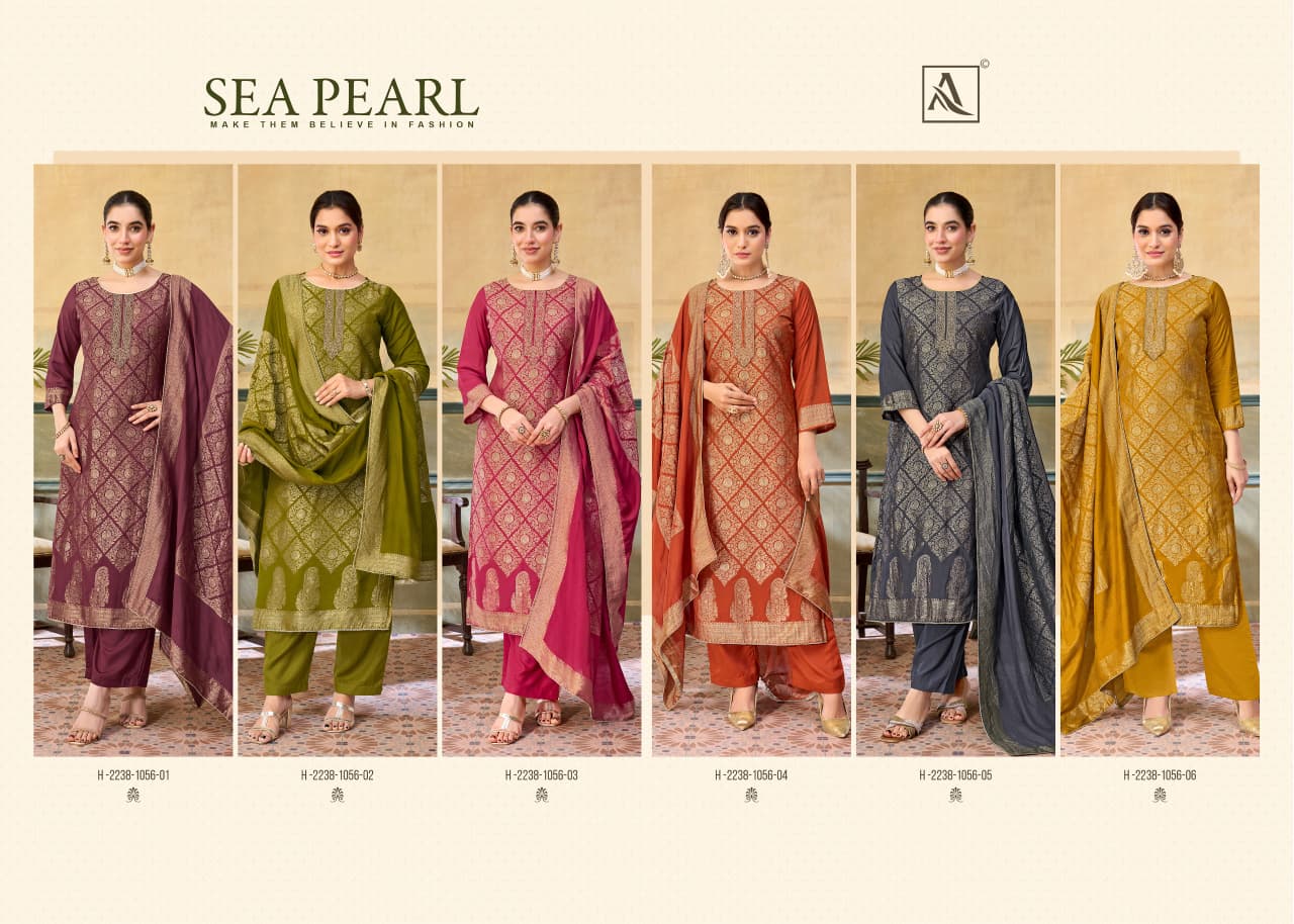 Sea Pearl Alok Viscose Muslin Karachi Salwar Suits Manufacturer India