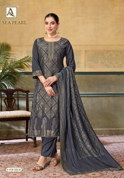Sea Pearl Alok Viscose Muslin Karachi Salwar Suits Manufacturer India