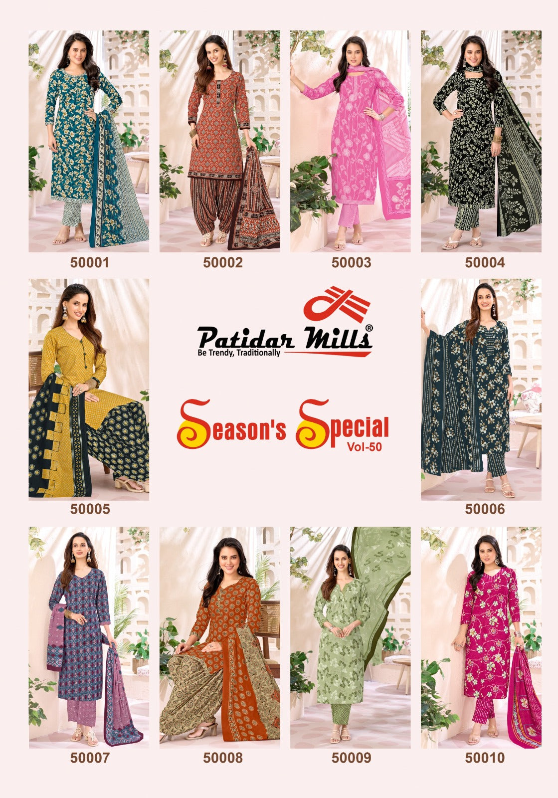 Seasons Special Vol 50 Patidar Mills Cotton Dress Material Wholesale Rate