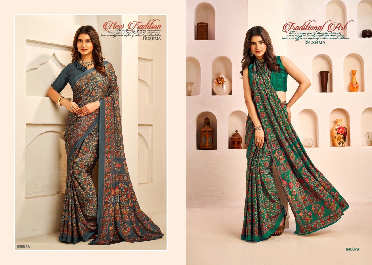 Seasons Sushma Crape Sarees Wholesale Price