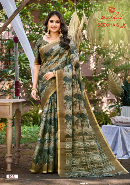 Seecha Silk Vol 1 Kashvi Creation Silk Sarees Wholesale Rate