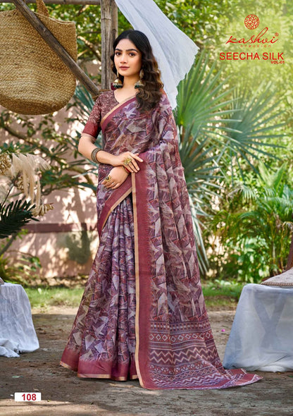 Seecha Silk Vol 1 Kashvi Creation Silk Sarees Wholesale Rate