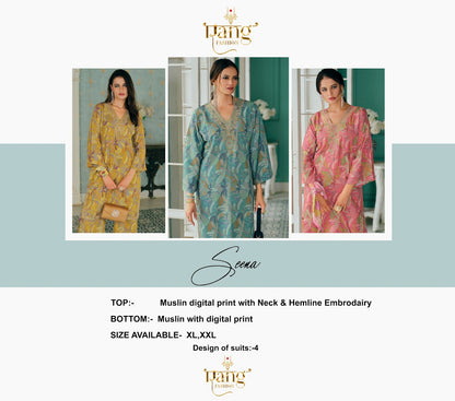 Seena Rang Fashion Pure Muslin Co Ord Set Wholesale Price