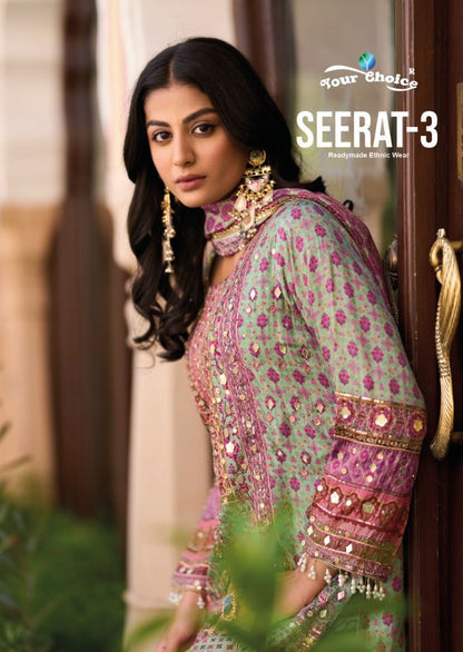 Seerat 3 Your Choice Chinon Pakistani Readymade Suits Supplier Ahmedabad