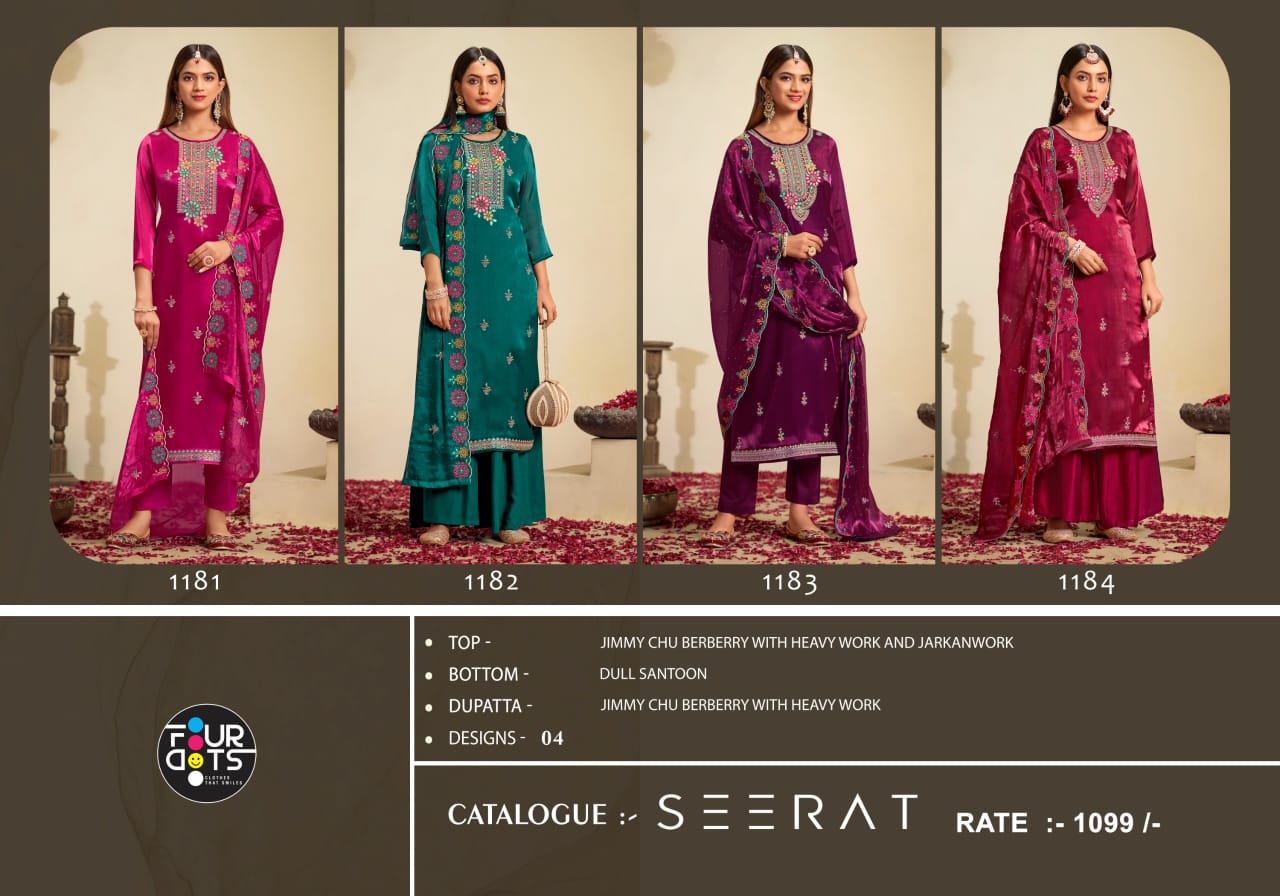Seerat Four Dots Pant Style Suits Wholesale Price