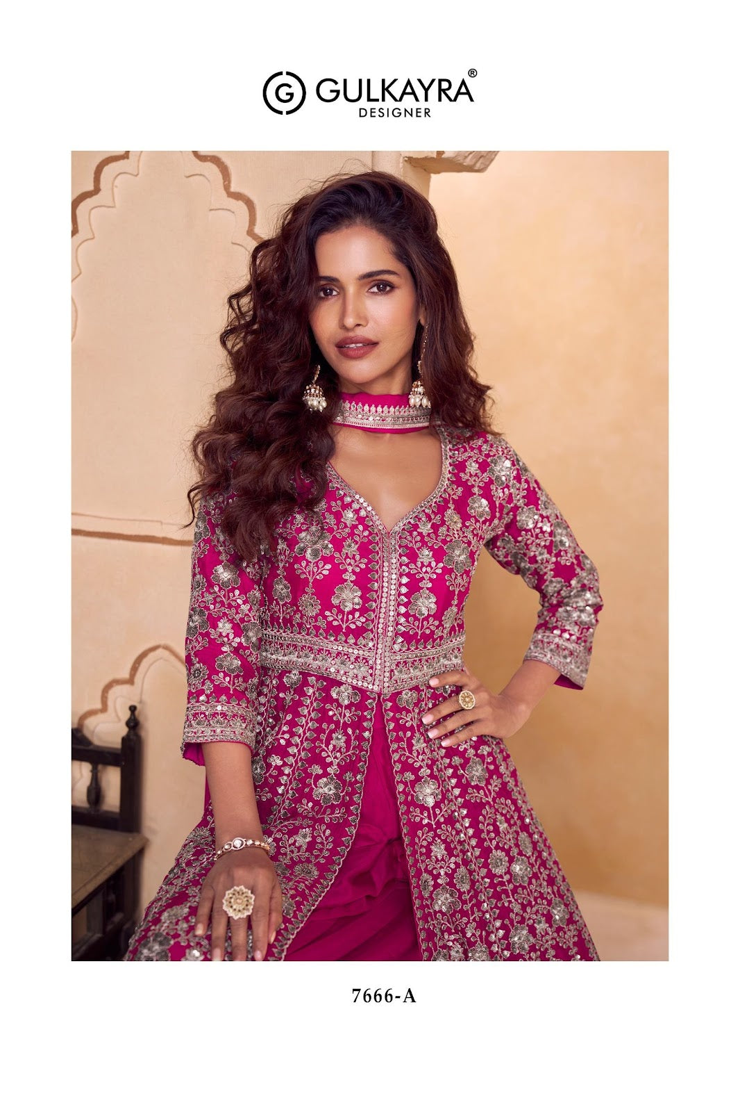 Seerat Gulkayra Designer Chinnon Readymade Plazzo Style Suits Exporter India