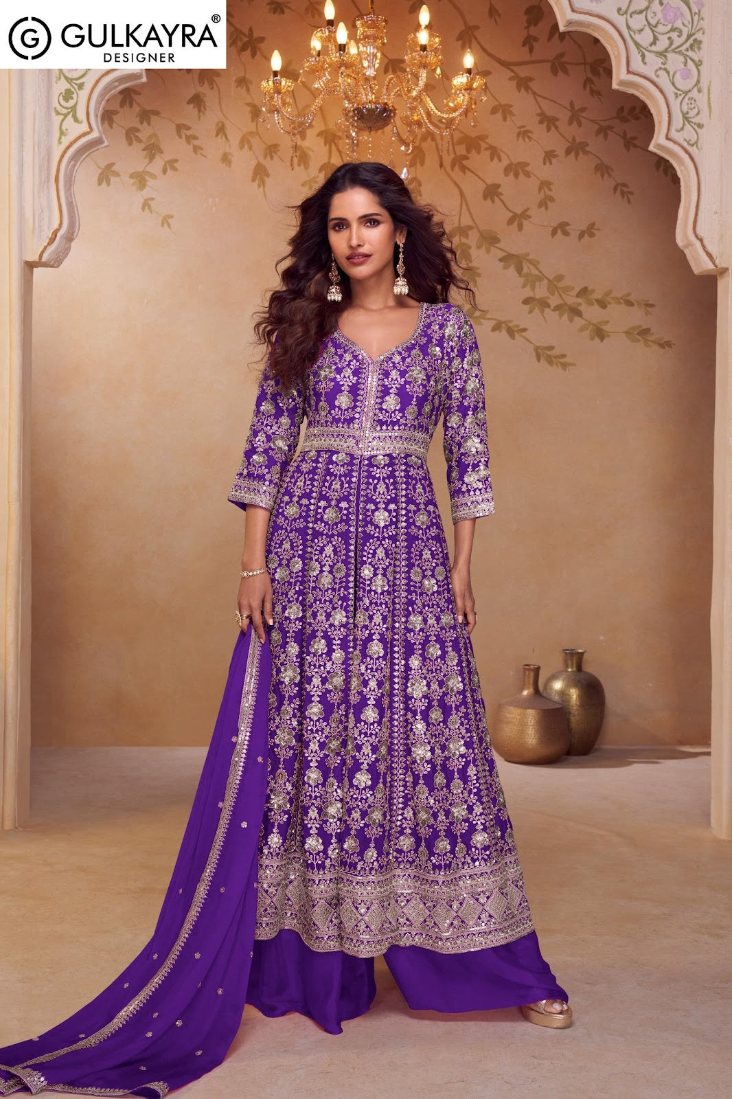 Seerat Gulkayra Designer Chinnon Readymade Plazzo Style Suits Exporter India