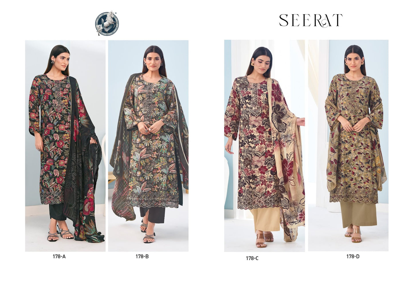 Seerat Vivek Pure Muslin Plazzo Style Suits Wholesale Rate