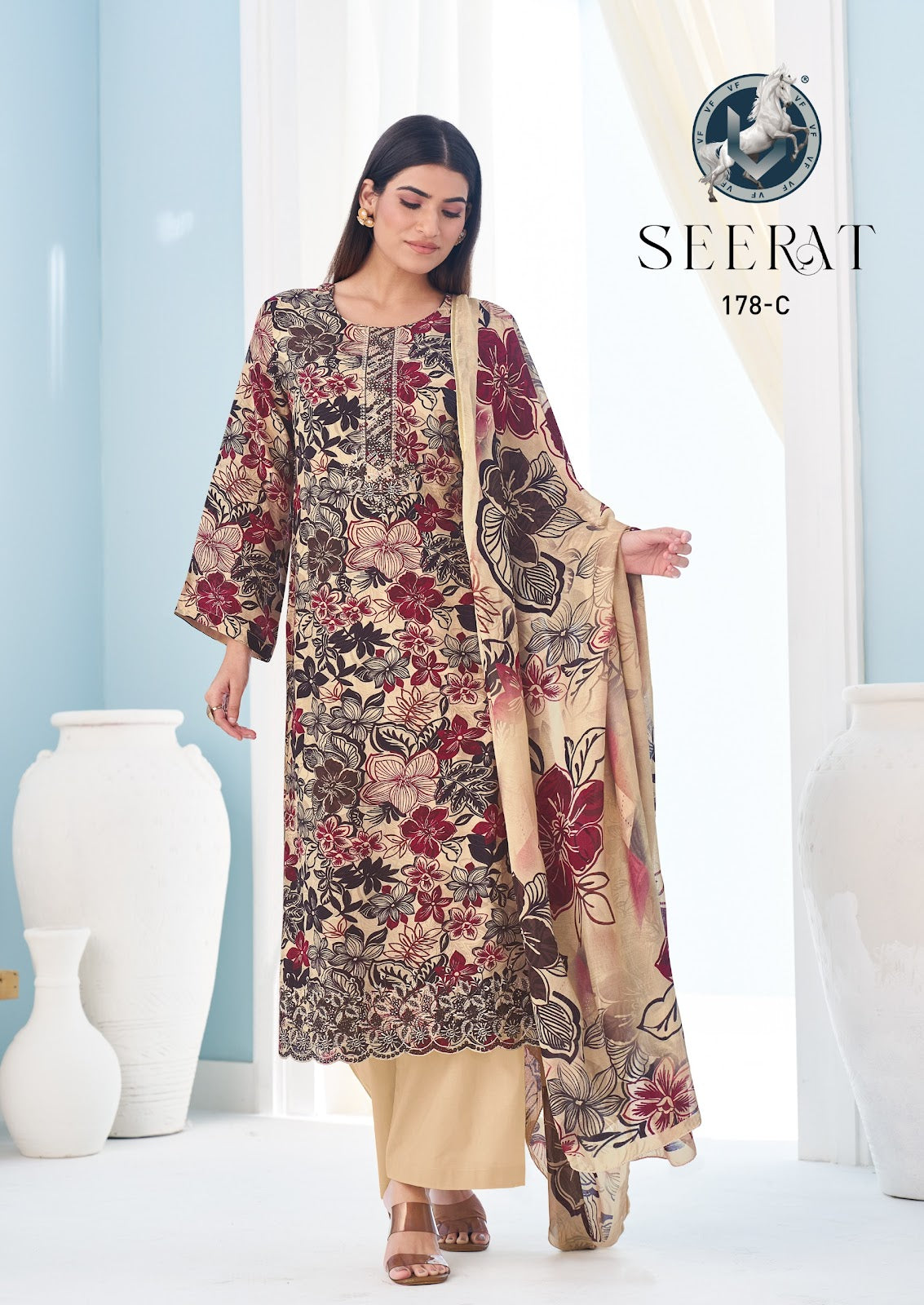 Seerat Vivek Pure Muslin Plazzo Style Suits Wholesale Rate