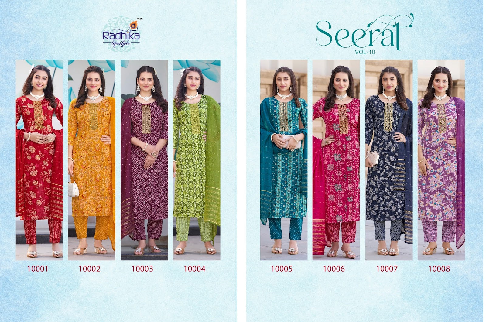 Seerat Vol 10 Radhika Lifestyle Rayon Capsule Readymade Pant Style Suits Manufacturer India