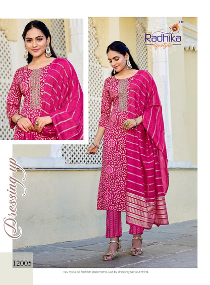 Seerat Vol 12 Radhika Lifestyle Rayon Readymade Pant Style Suits Wholesale