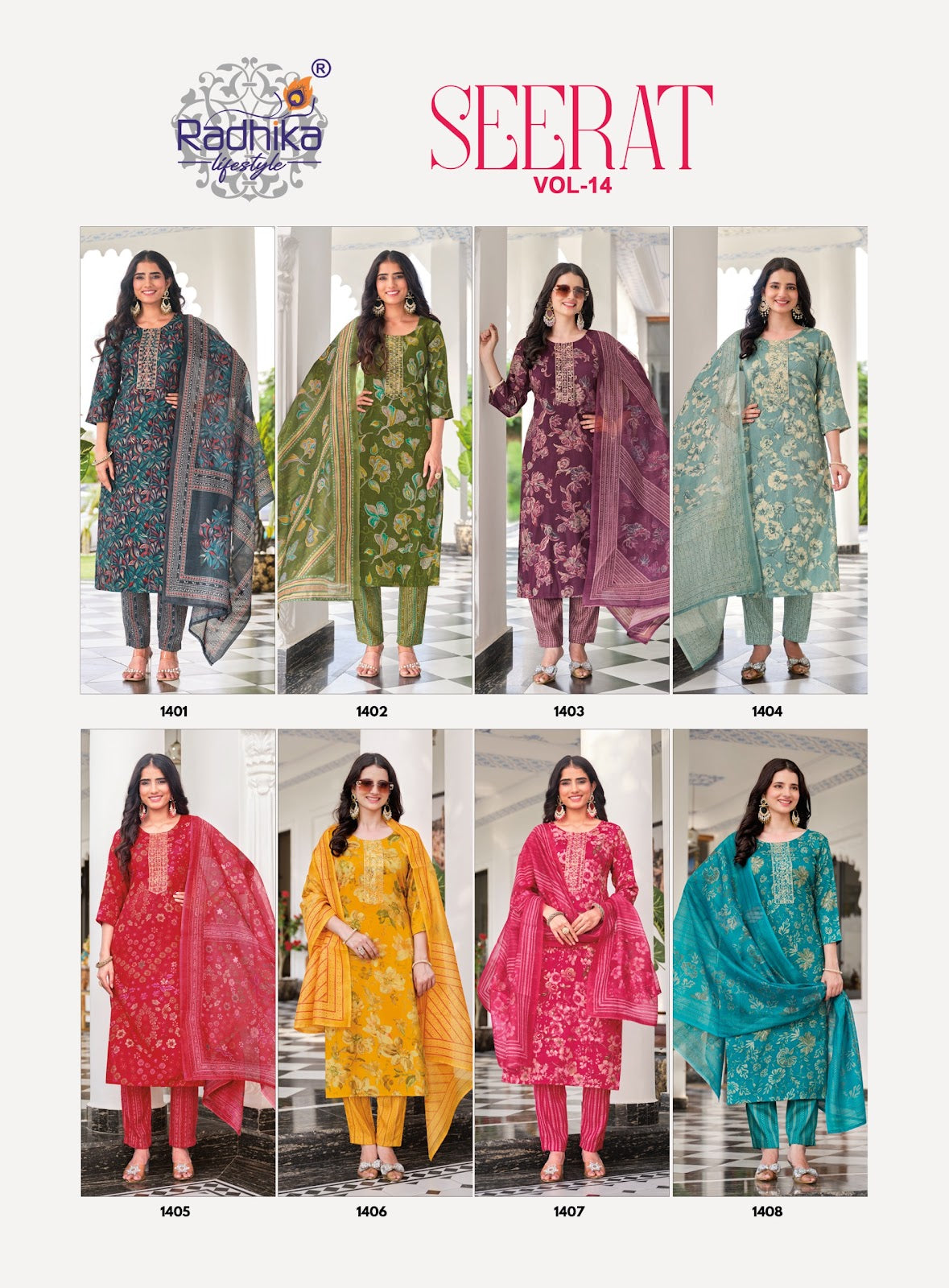 Seerat Vol 14 Radhika Lifestyle Rayon Readymade Pant Style Suits Wholesale Price