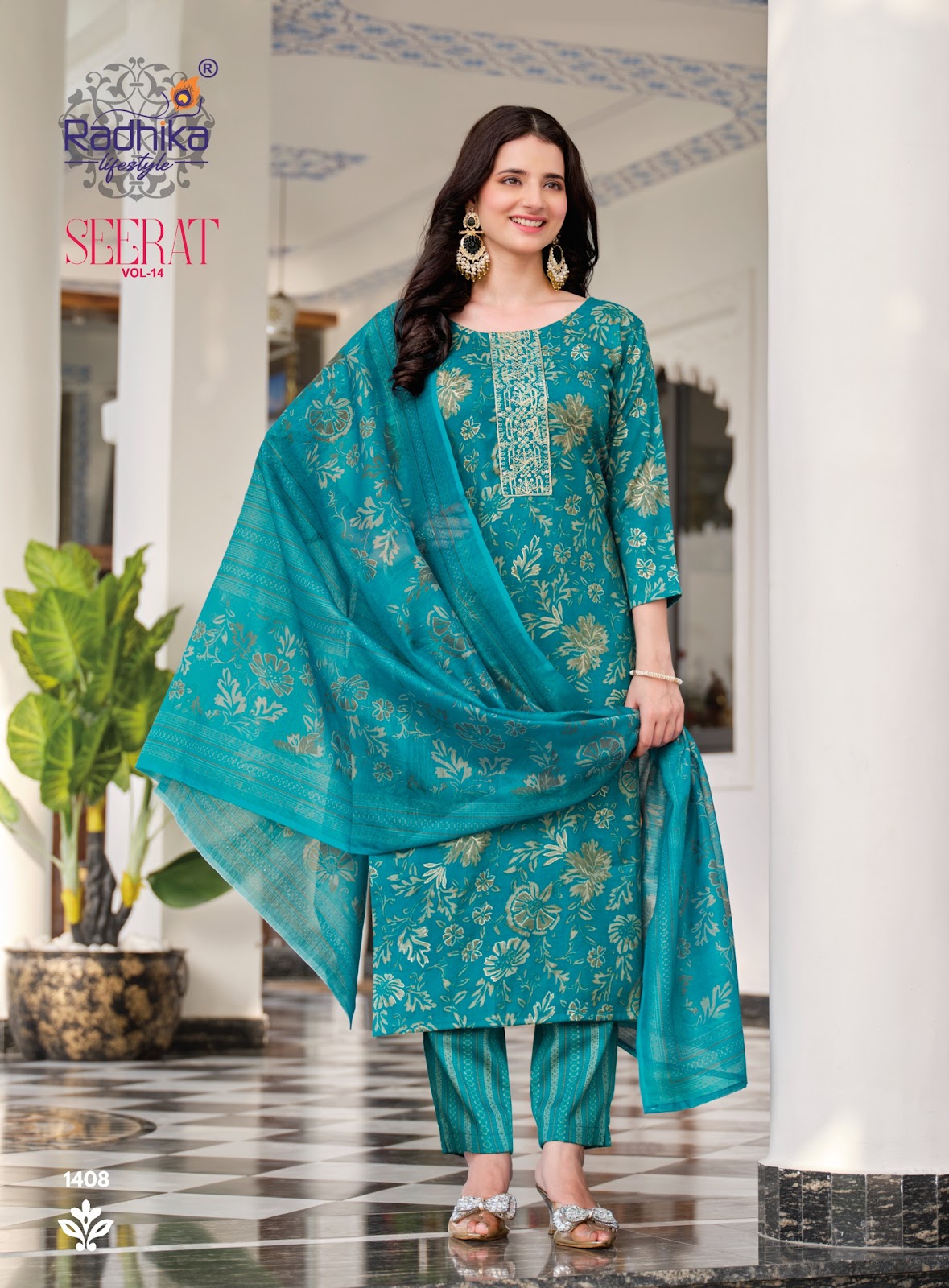 Seerat Vol 14 Radhika Lifestyle Rayon Readymade Pant Style Suits Wholesale Price