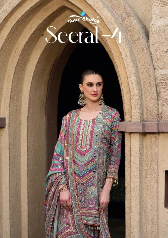 Seerat Vol 4 Your Choice Chinnon Pakistani Readymade Suits Exporter India