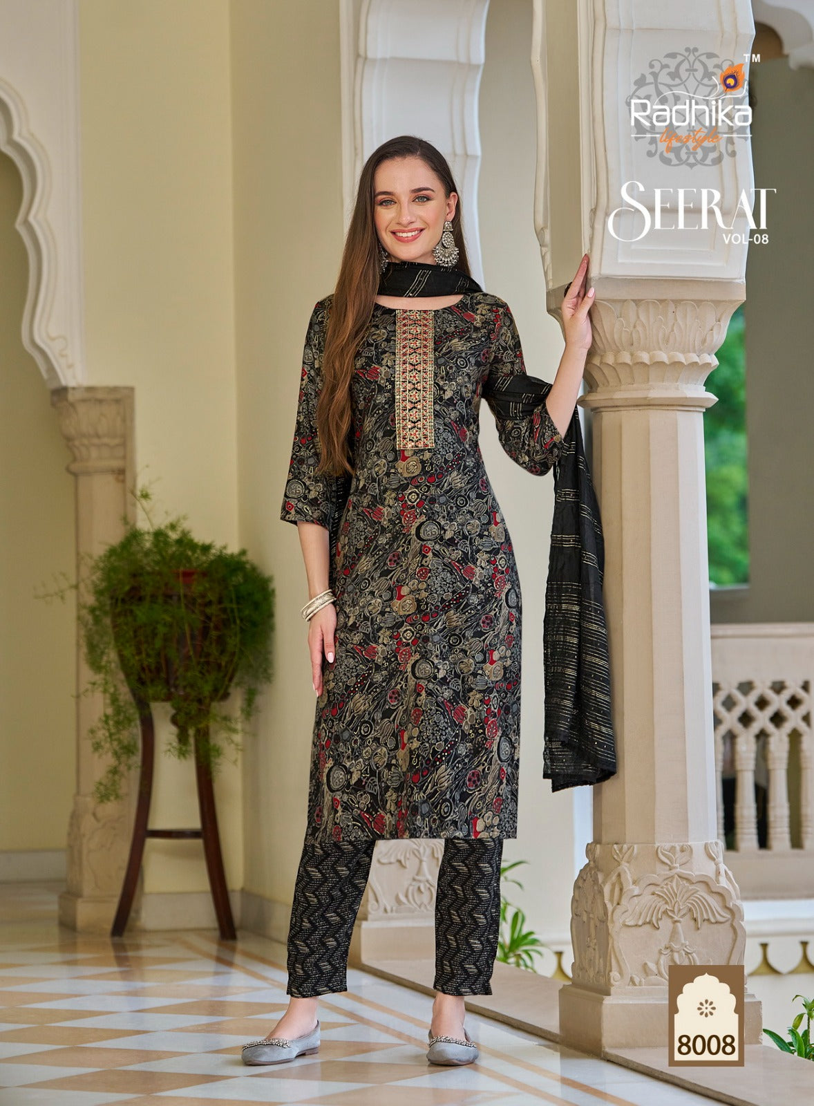 Seerat Vol 8 Radhika Lifestyle Rayon Capsule Readymade Pant Style Suits Manufacturer Gujarat
