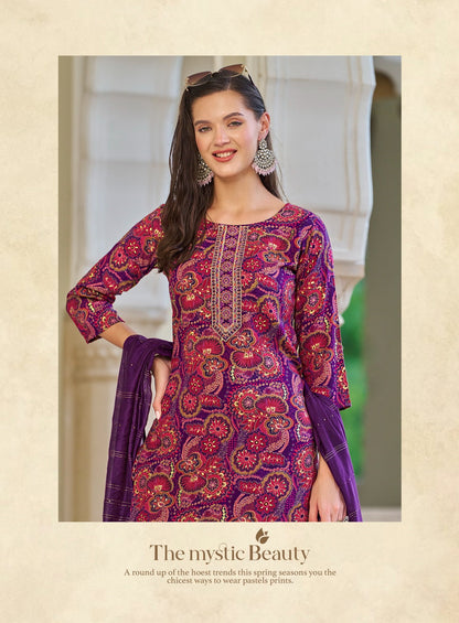 Seerat Vol 8 Radhika Lifestyle Rayon Capsule Readymade Pant Style Suits Manufacturer Gujarat